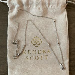 Kendra Scott Nola Platinum Drusy Silver Pendant Necklace